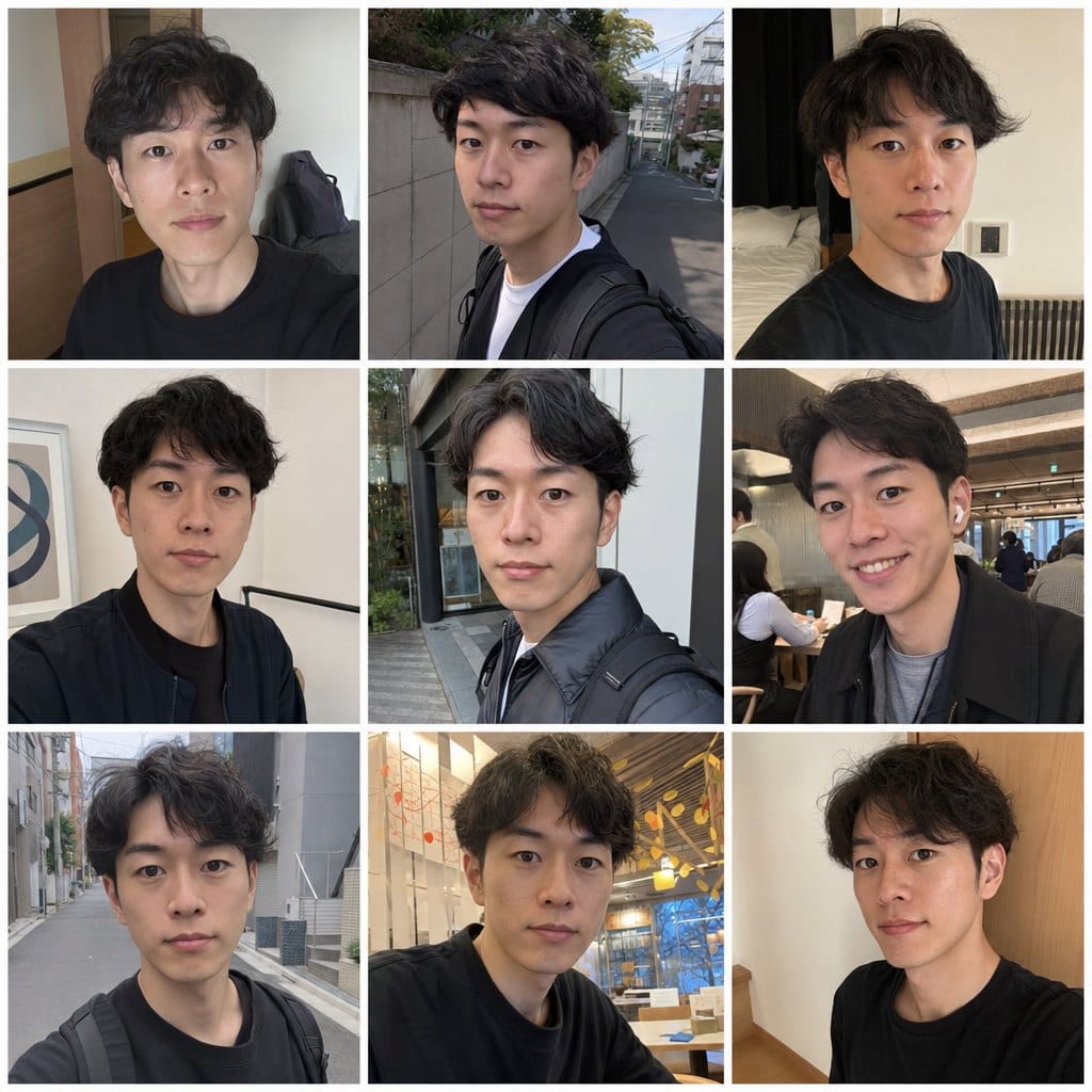 複数の証明・プロフィール写真を比較するイメージ